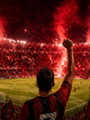 Torcida com sinalizadores